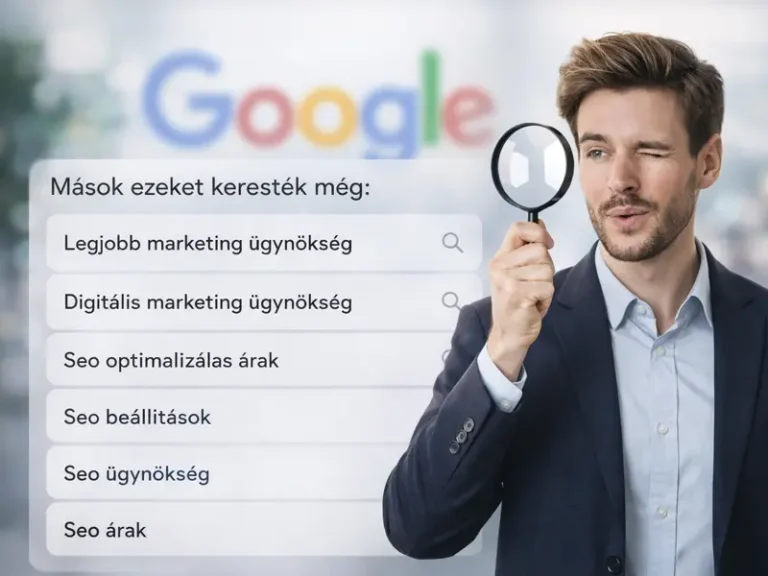 Google keresőben megjelenő Mások ezeket keresték még lista SEO és keresőoptimalizálás Budapest kulcsszavakkal