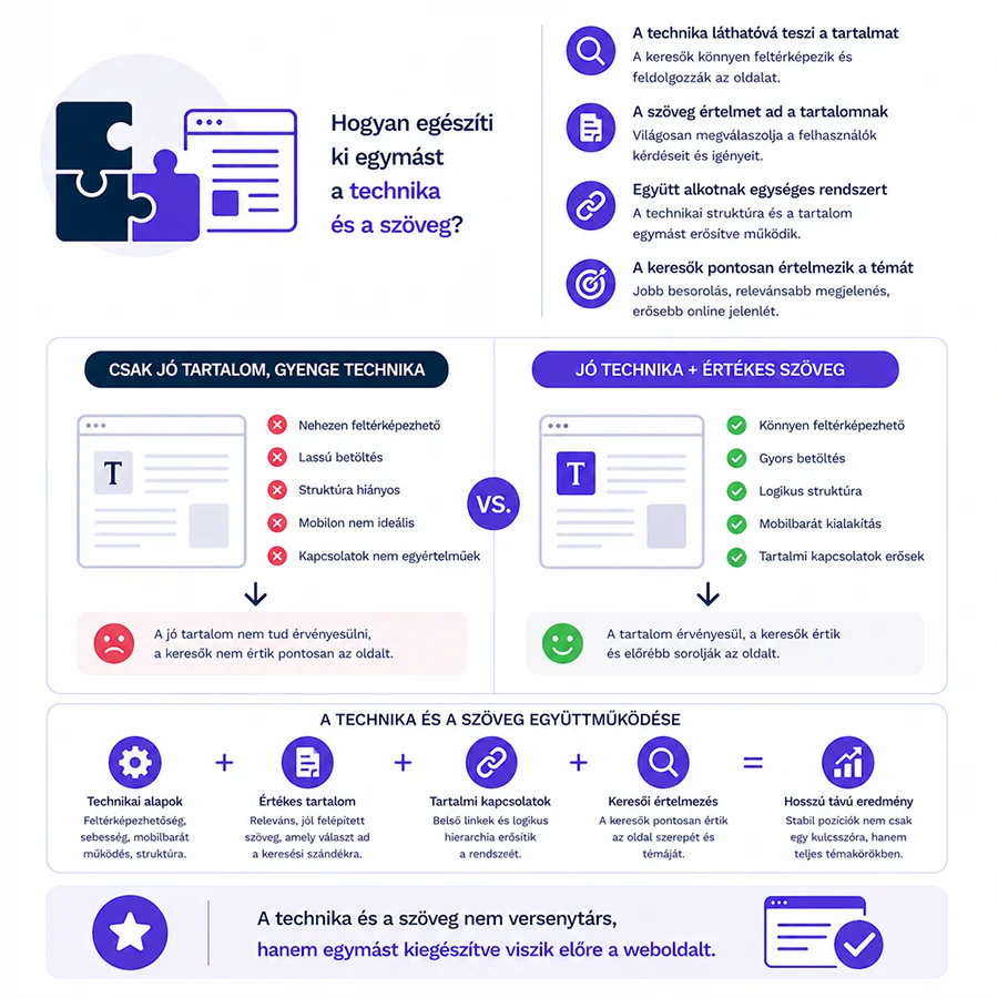SEO tartalom és technikai SEO egymás kiegészítői